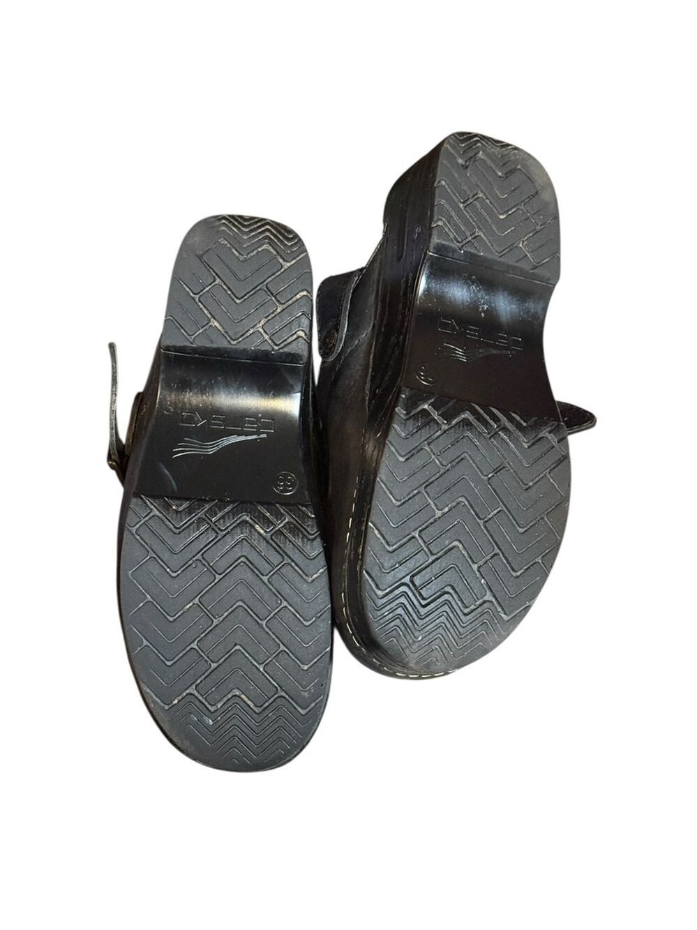 Dansko Black Leather Clogs Strap Comfort Shoes 36 US 6 - Picture 8 of 11